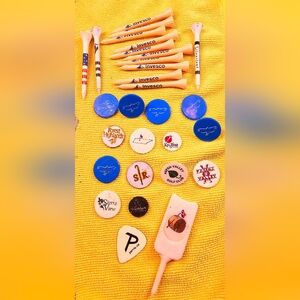 Set of 16 Golf Ball Markers , set of 13 Golf Tee's  All Pre-owned ✨️